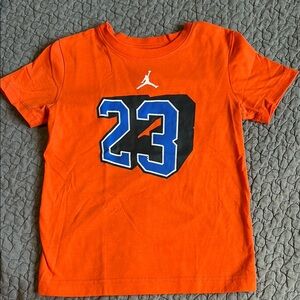 Air Jordan Orange and Blue Short Sleeve Tee